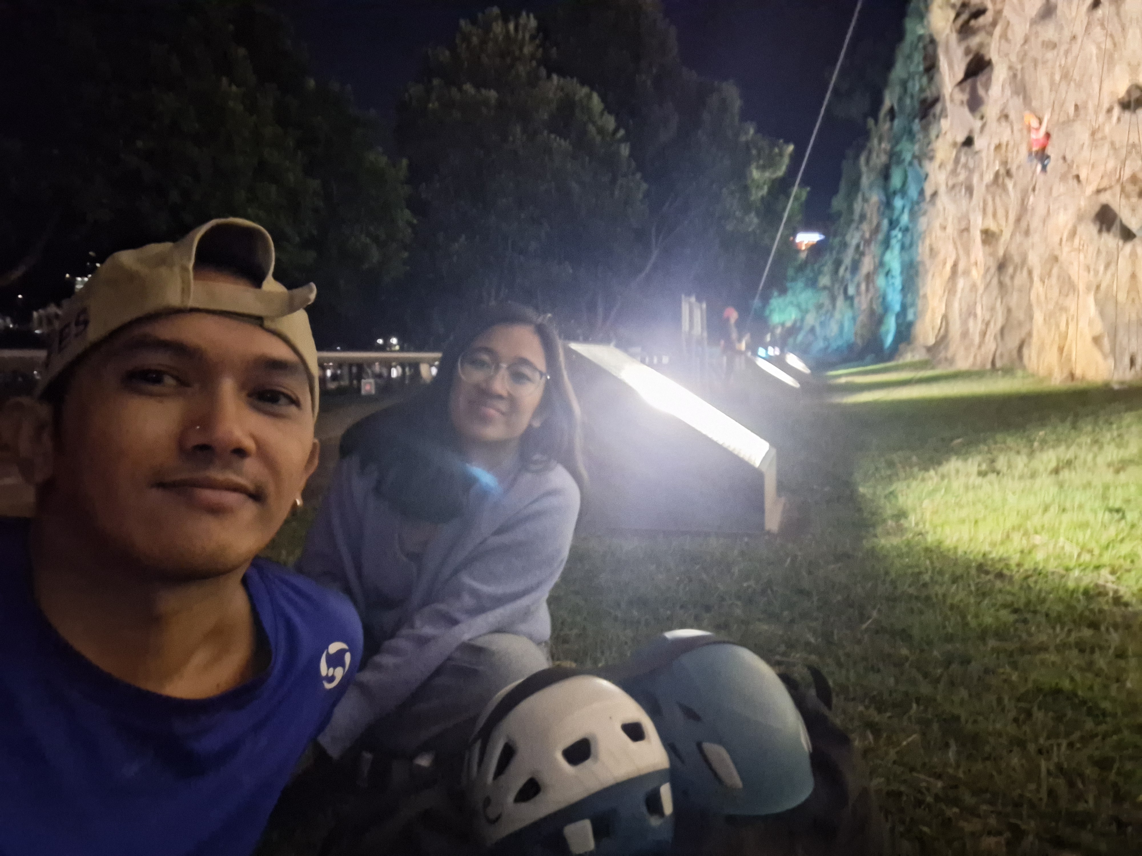 Billy and Justine after a night climbing session